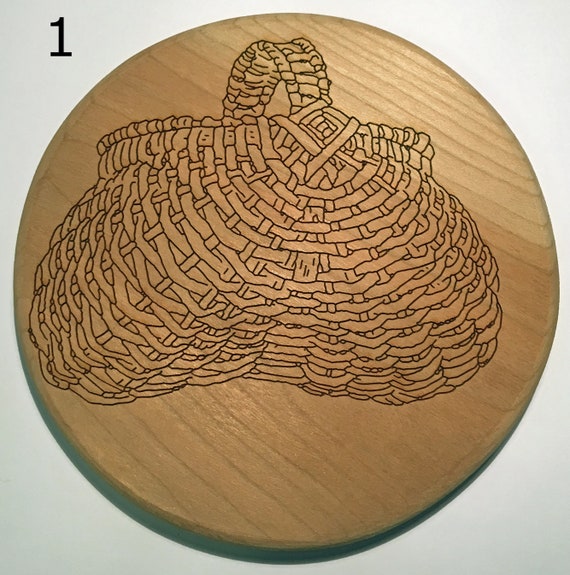 5 Solid Cherry Slotted Basket Base Engraved With an Etsy