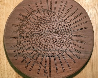 5" Slotted Walnut Basket Base, 1/2” Thick