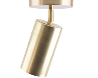 Directional Ceiling Spot Light | Modern Lighting Fixtures | Adjustable ceiling light | Semi Flush Mount Light | Brushed Brass Light Fixture