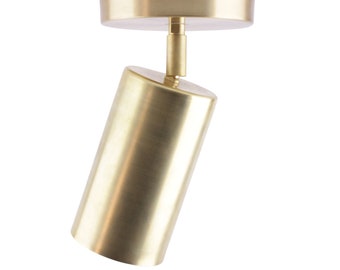 Brushed Brass Ceiling Spotlight: Modern Adjustable Light Fixture