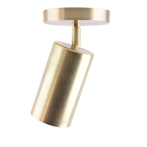 Directional Ceiling Spot Light | Modern Lighting Fixtures | Adjustable ceiling light | Semi Flush Mount Light | Brushed Brass Light Fixture