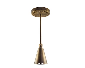 Cast Brass Cone Spotlight – Vintage Inspired Monopoint Pendant Light