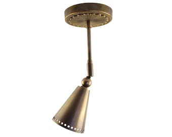 Articulating Brass Cone Spotlight – Monopoint Ceiling Light, Adjustable