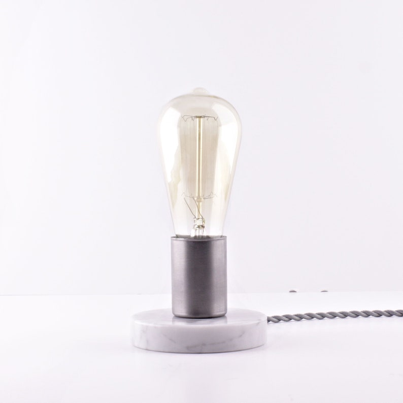 Modern Edison Table Lamp With Dimmer Switch And Marble Base Image 0