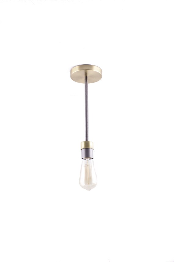 Semi Flush Ceiling Pendant Light Metal Rustic Lighting Farmhouse Light Fixture Mixed Metal Ceiling Light Fixture Industrial Lighting