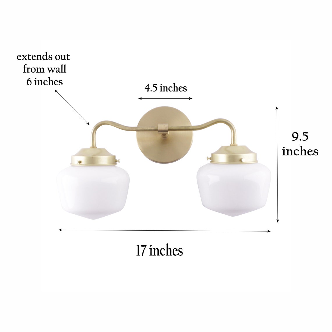 Milk Glass Bathroom Vanity Light Mid Century Modern - Etsy