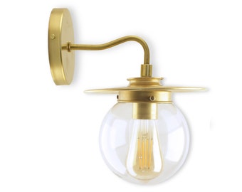 Modern Sconce Lighting Fixture with 6-Inch Clear Glass Globe- Modern Lighting - Wall Sconce Light