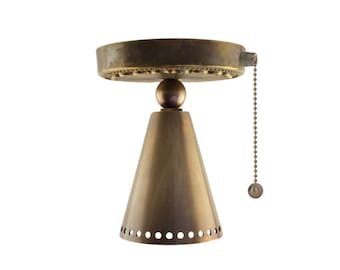 Brass Cone Spotlight – Vintage Pull Chain Ceiling Lighting