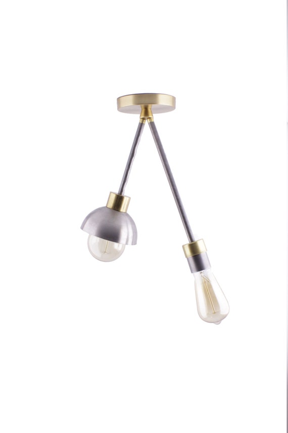 Double Semi Flush Ceiling Light Fixture Metal Rustic Lighting Modern Ceiling Light Industrial Lighting Industrial Ceiling Lighting