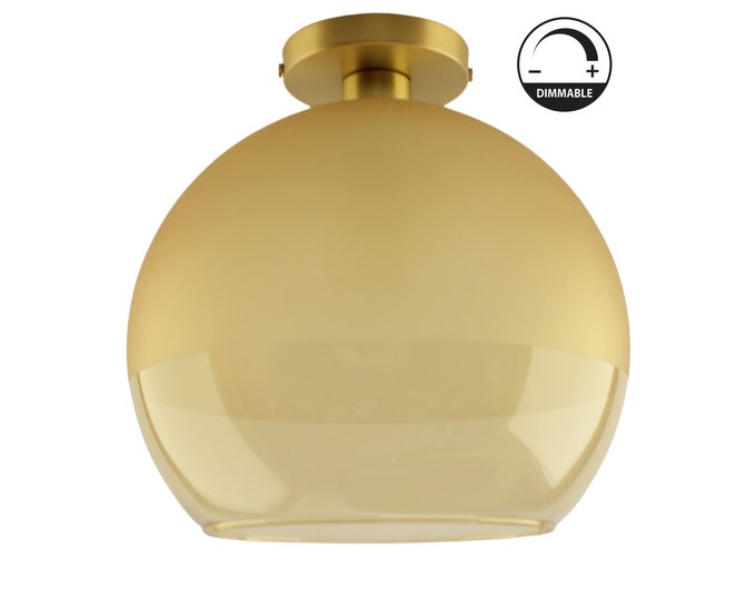 12 Inch Gold Globe Ceiling Light Fixture Globe Light Fixture Brass Ceiling Light Foyer Lighting