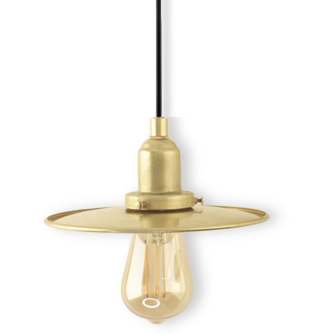 Modern Industrial Pendant Lighting Fixture With 8-inch Brass Shade ...
