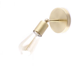 Small Articulating Sconce| Modern Brass Sconce | Modern Lighting |  hardwired sconce or plug in wall sconce | metal wall sconce light