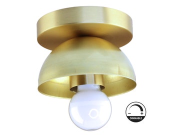 The Mini Small Brass Flush Mount Ceiling Lighting | Brass Light Fixture |  Modern Ceiling Light | Mid Century Modern Light | hallway light