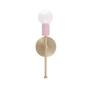 Blush Pink and Brushed Brass Modern Wall Sconce | Modern Lighting Fixture