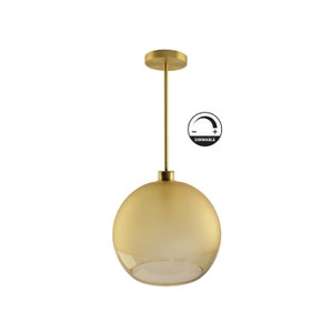 12 inch Gold Globe Pendant Light Fixture | Globe Light Fixture | Brass Pendant Light Kitchen Lighting | Modern light Fixtures