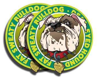 Fat Sweaty Bulldog Sticker (2-Pack)