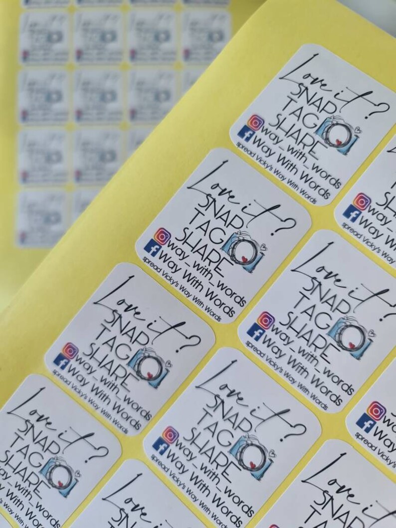 Snap tag share Instagram Facebook business stickers Etsy