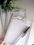 Pretty flower don't forget relative, mummy, nanna, nana, grandma, auntie, mum, gran, easy tear handmade notepad, A6, mother's day, Christmas