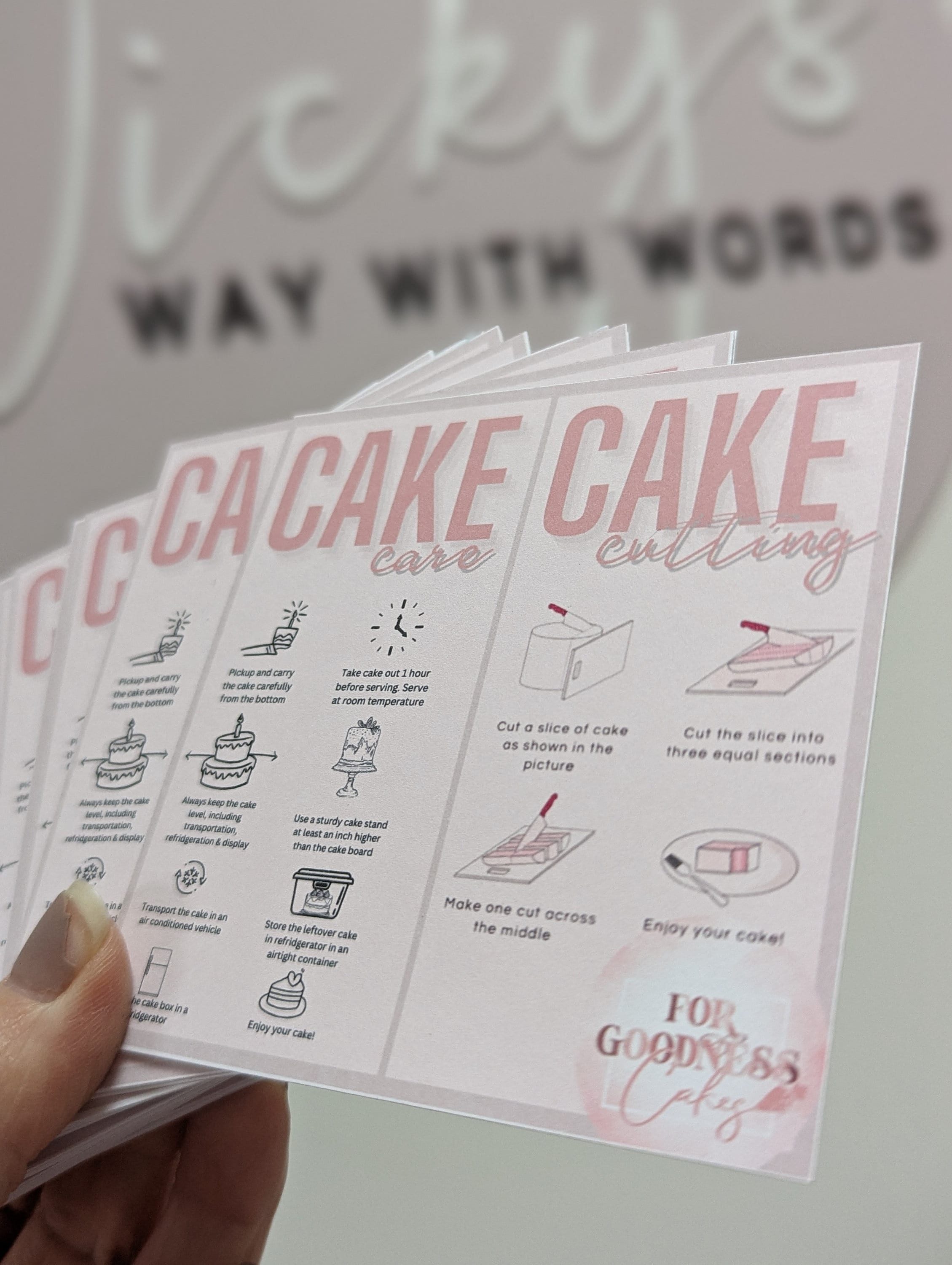 Square 300gsm Cake Care/cutting Guide Cards - Etsy UK