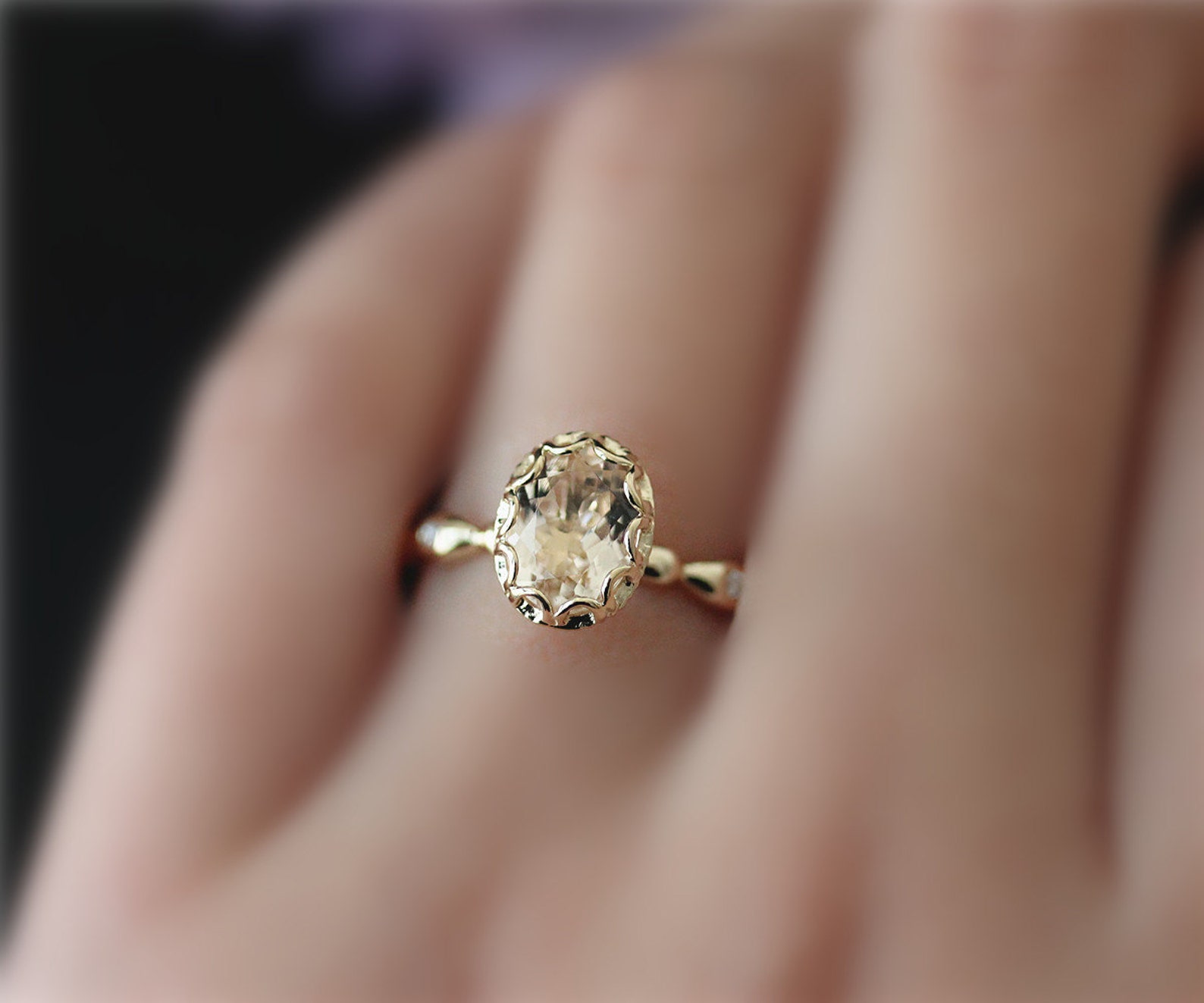 Fancy Vintage Stackable Engagement Ring Natural Light Pink VS Morganite ...