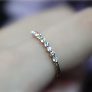 SALE!!! Aquamarine Wedding Ring ,Half Eternity , Real Gems Ring, Wedding Band Solid 14K Rose Gold Ring, Anniversary Ring , Birthday Gift