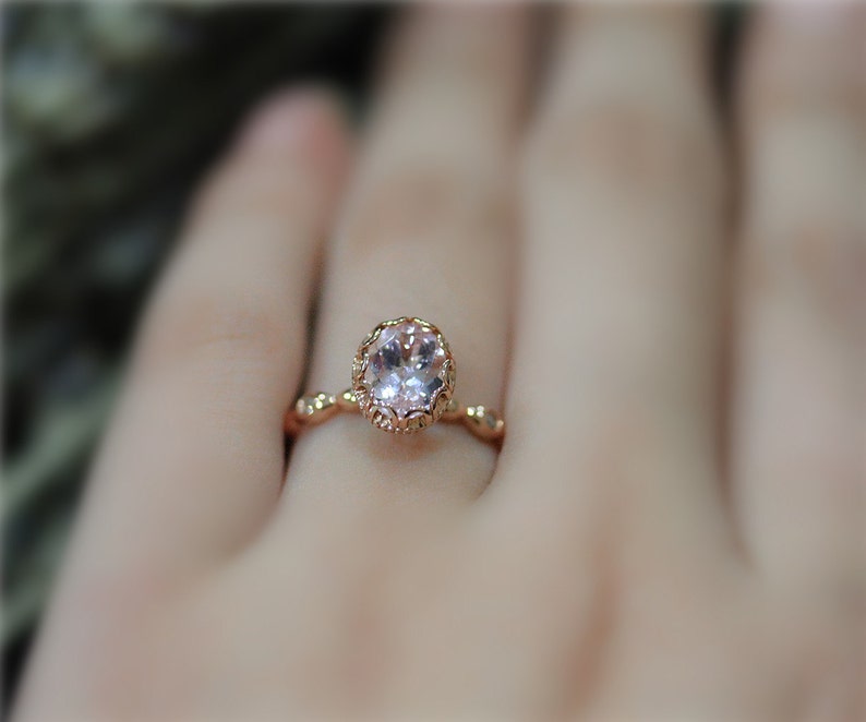 Fancy Vintage Stackable Engagement Ring Natural Pink VS Etsy