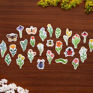 Flower field planner stickers // Vinyl sticker pack