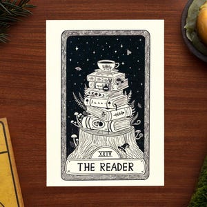 The Reader Tarot Karte Illustration Kunstdruck // A5 - 15.8" x 21.3"
