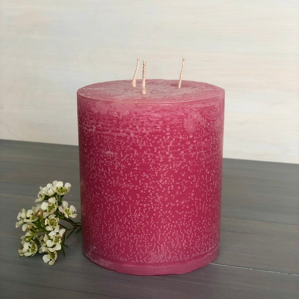 Bubble gum Pillar Candle 4"x4.5"