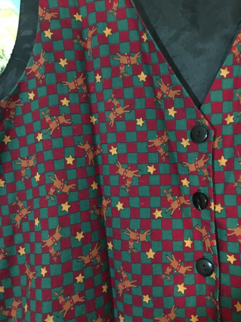 Vintage Rudolph Christmas Vest Size Large