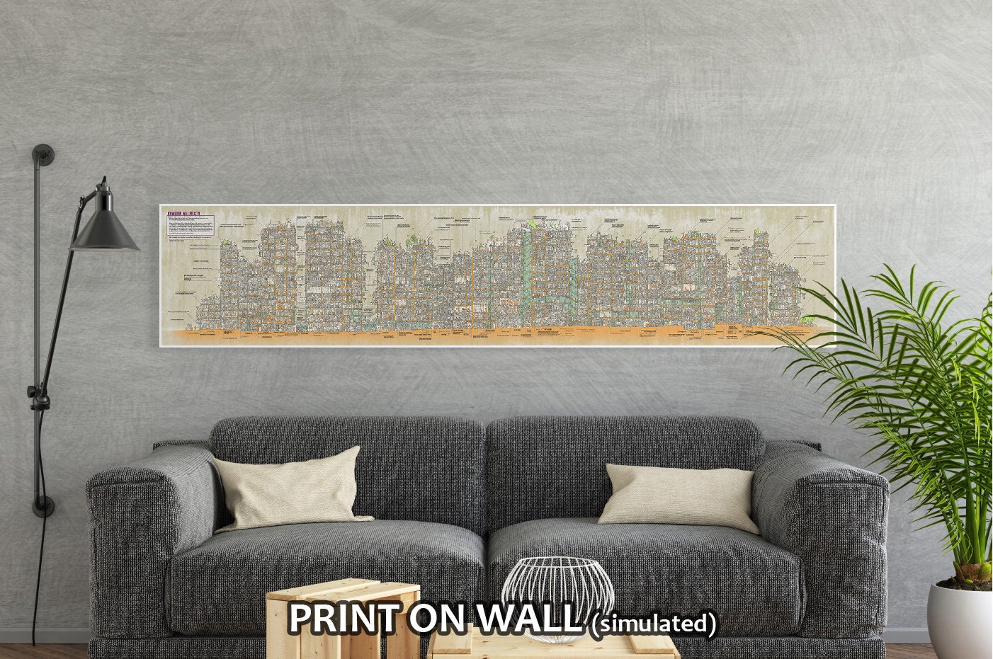 Kowloon Panorama - Walled City Cross Section - Colorversion