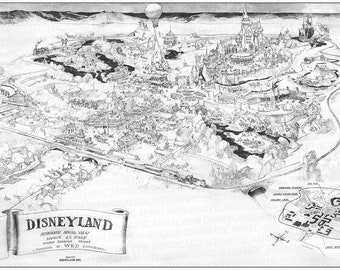 Ryman Disneyland 1953 Concept Map Art Print