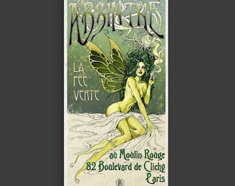 La Fee Verte Moulin Rouge Fairy Art Print