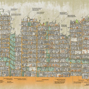 Kowloon Panorama Walled City Cross Section ColorVersion: Classic image 5