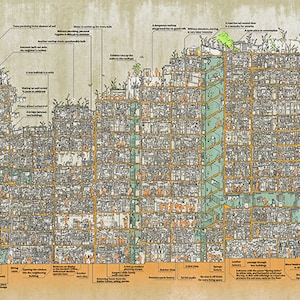 Kowloon Panorama Walled City Cross Section ColorVersion: Classic image 2