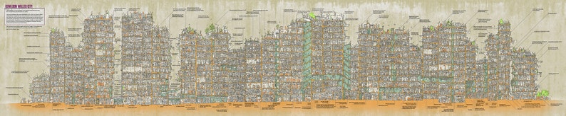 Kowloon Panorama Walled City Cross Section ColorVersion: Classic image 2