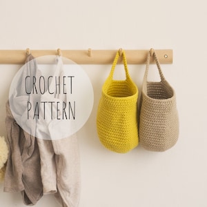 CROCHET PATTERN | Small + Large Hanging Baskets | DIY Basket