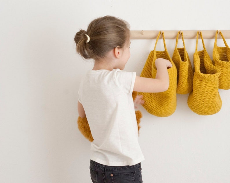 Cesta de almacenamiento colgante de pared / Cesta de algodón | Etsy