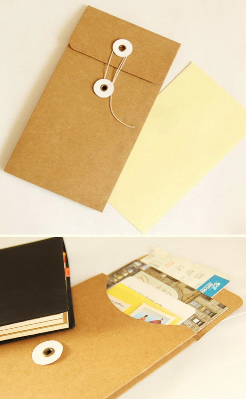 kraft evenlope with sticker for midori traveller's notebook regular size image 4