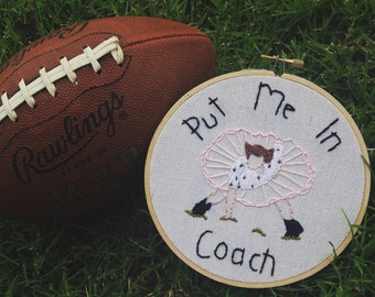 Arte de aro bordado de Ace Ventura, escena de baile, Jim Carrey, 6"