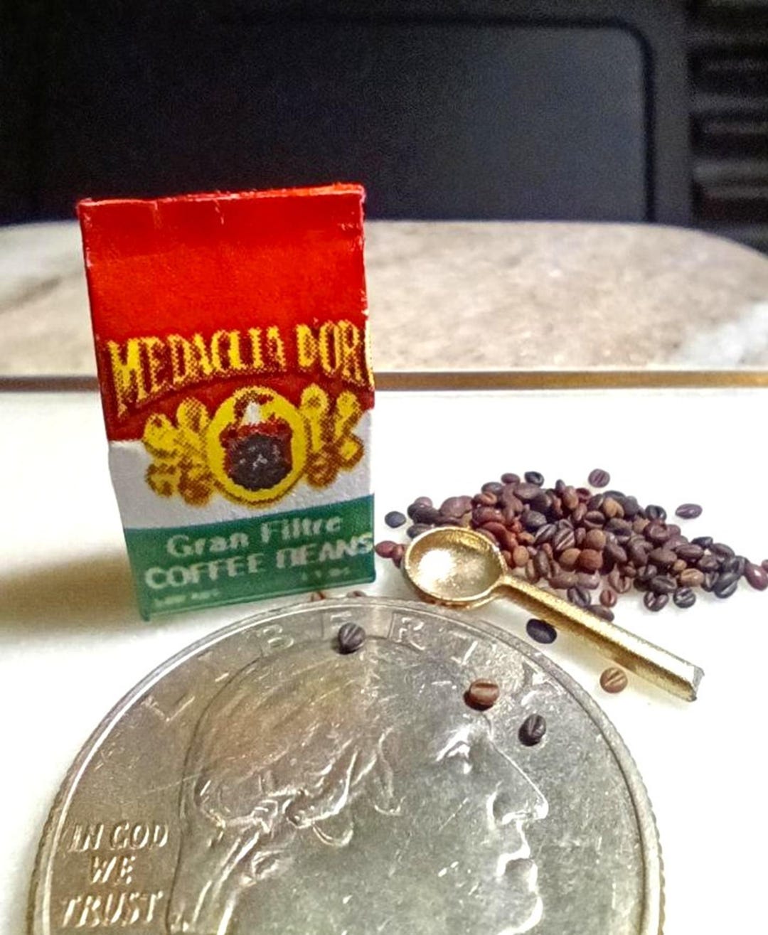 1:12 Scale Miniature Coffee Beans - Scoop, Bag Set for Dollhouse - Etsy