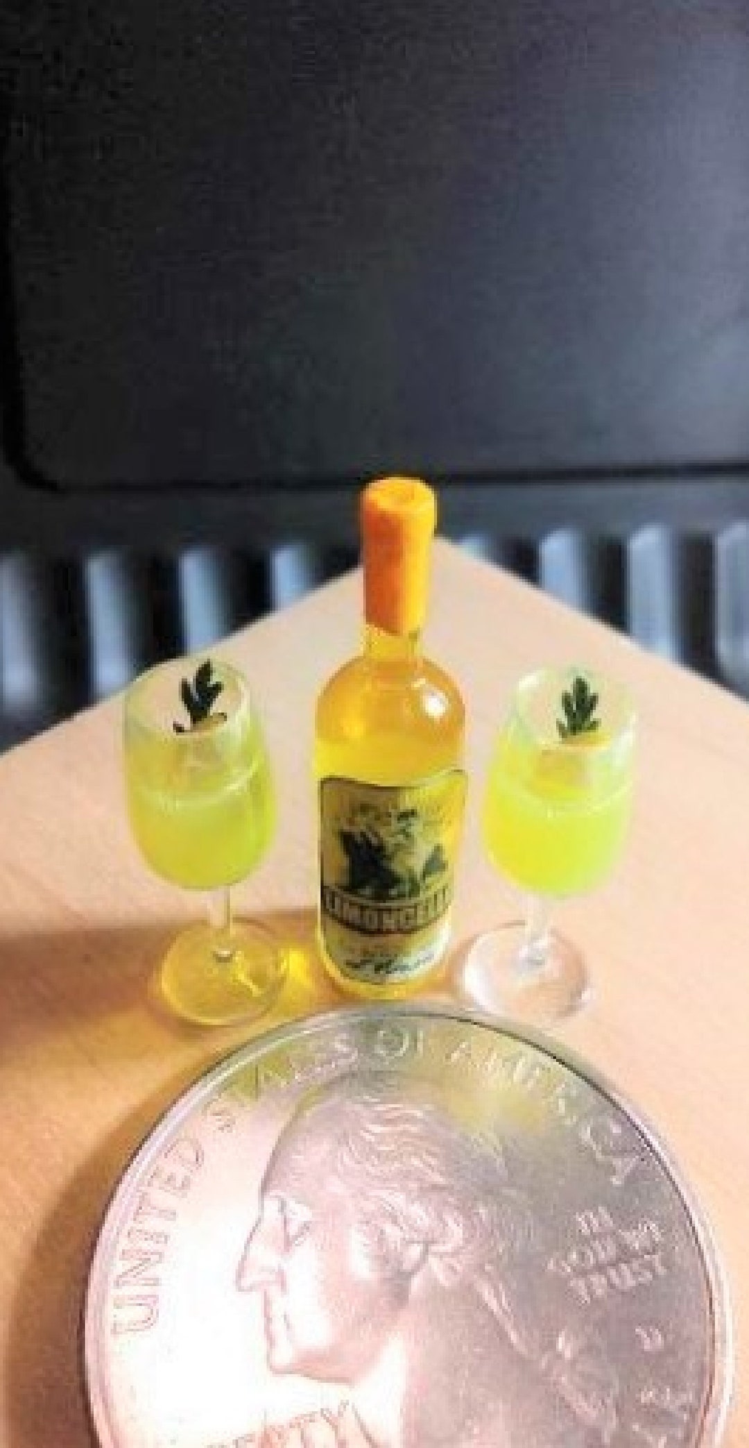 Miniature Limoncello Cordials and Bottle / Dollhouse Etsy