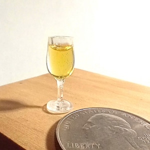 1:12 Scale Glass Of White Wine For Dollhouse
