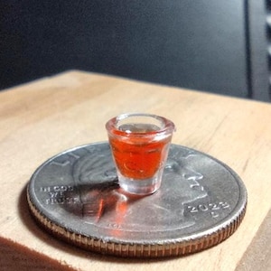 1:12 Scale Miniature Filled Shot Glass For Dollhouse