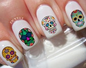60 Sugar Skull Nail Decals