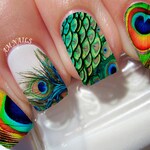 Peacock Feather Nail Decals