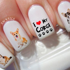 38 Welsh Corgi Nail Decals - A1355