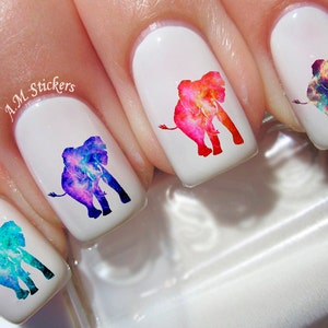 36 Galaxy Elephants Nail Decal - A1273