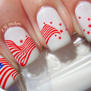Independence Day, American Flag, July 4th Holidays Nail Decals  - A1092