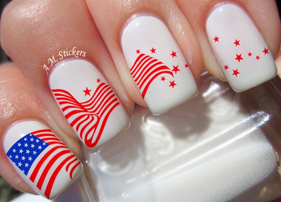 American Flag Nail Art Stickers, 12 Sheets Patriotic Independence Day Self  Adhesive Nail Stickers, 4th of July Manicure Nail Decals : Amazon.in: Beauty